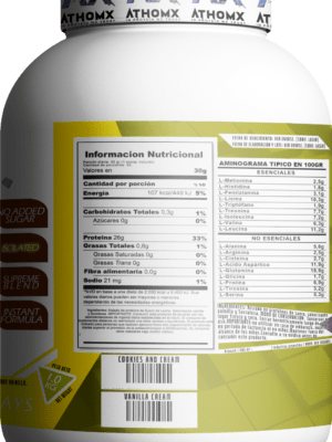 Whey Protein Isob0t Aislado Isolate 90% 1 Kg AthomX Calidad - Imagen 2