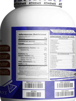 Proteína de Suero de Leche Athomx 80% 1 KG Whey Protein Sabores - Imagen 5