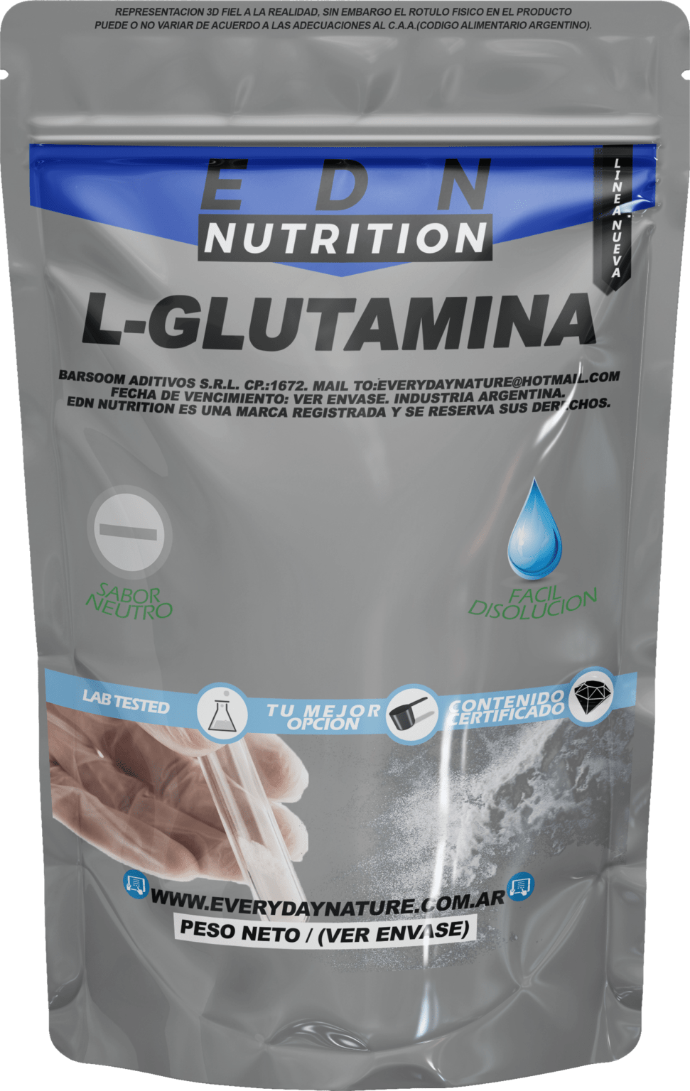 LGlutamina USP Pura EDN Nutrition x 1 Kg Every Day Nature Suplementos