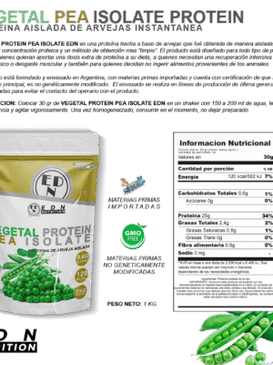 Arvejas Pea Protein Isolate 90% EDN Nutrition - Imagen 4