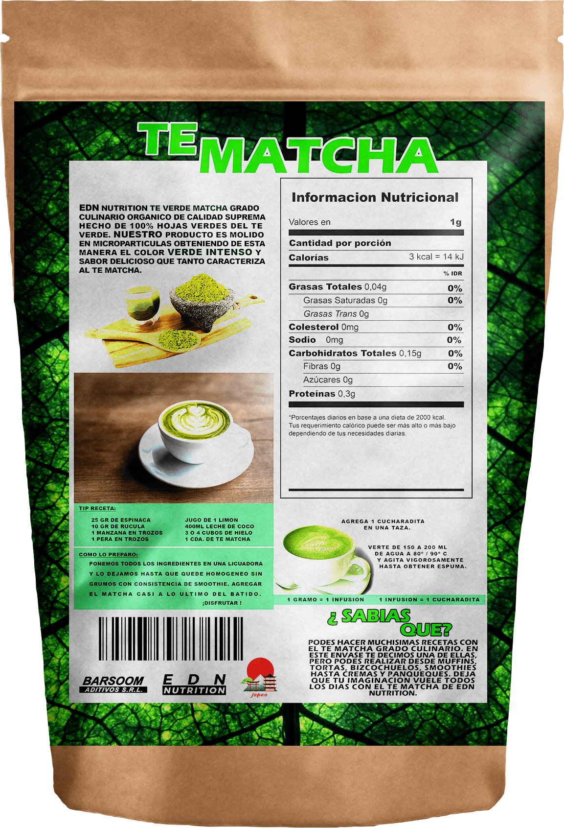 Te Verde Matcha Japones EDN Nutrition x 50 Gr Original – Every Day