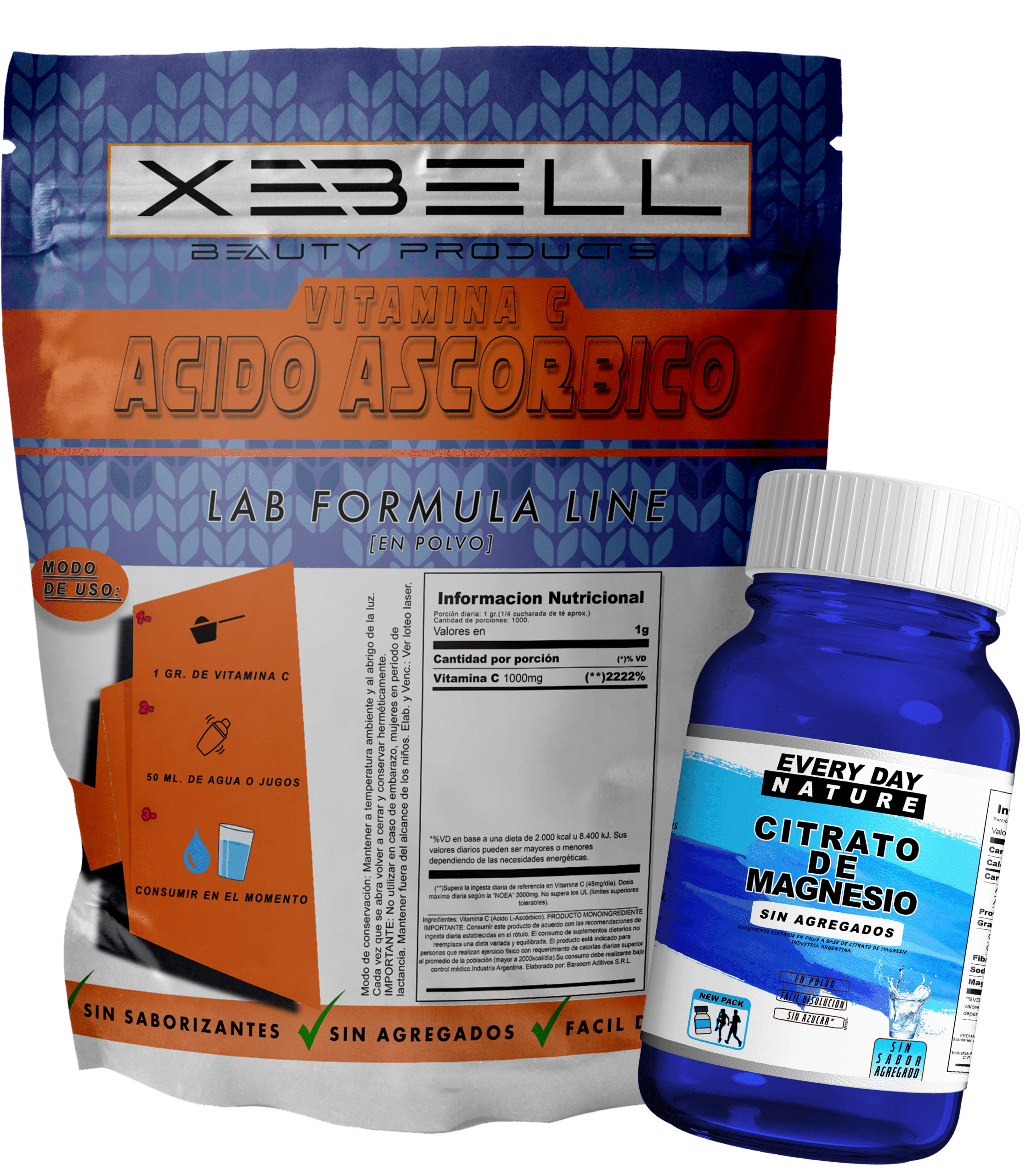 Vitamina C Xebell 1 kg | Ácido L-Ascórbico USP + Magnesio Gratis
