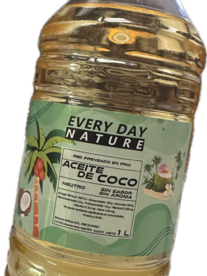 Aceite de Coco 1 Litro Premium RBD Prensado en Frío Neutro