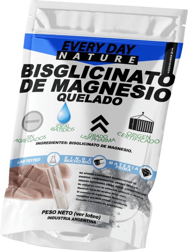 Bisglicinato de Magnesio en Polvo Everyday Nature suplemento mineral