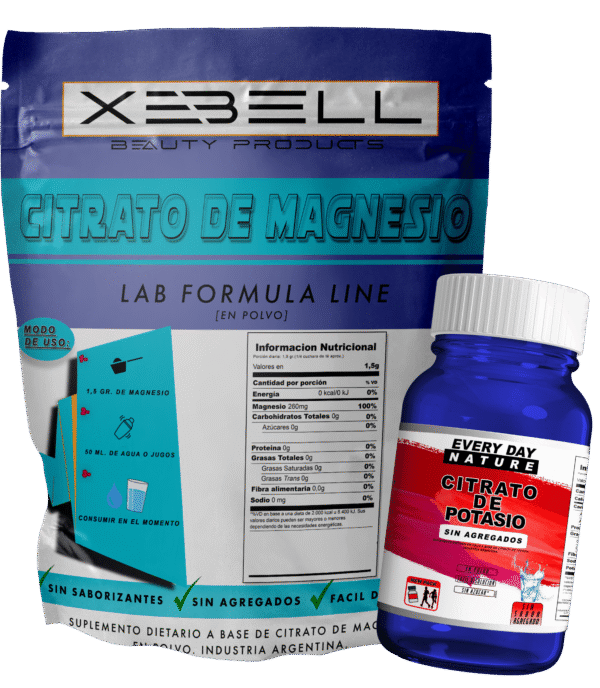 citrato magnesio xebell con regalo mino 50 gr citrato potasio everyday nature