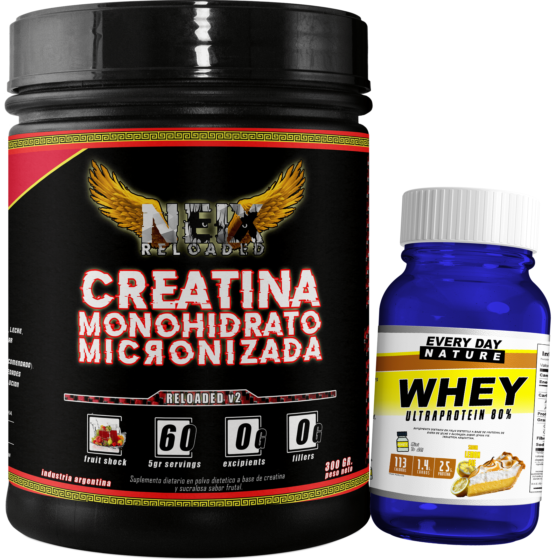 creatina neix 300 gr con mini ultraprotein80 lemon pie