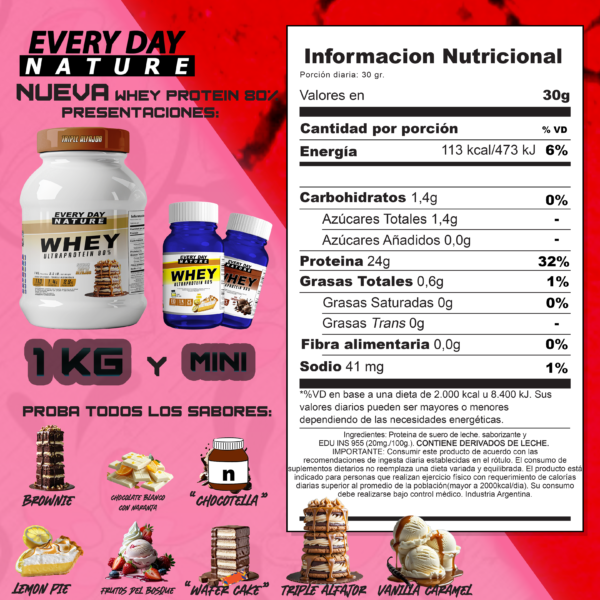Proteína de Suero de Leche Ultraprotein80 Everyday Nature 1 Kg - Imagen 3
