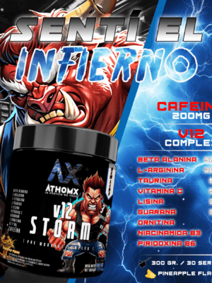 V12 Storm Pre Workout AthomX Black Line - Imagen 2