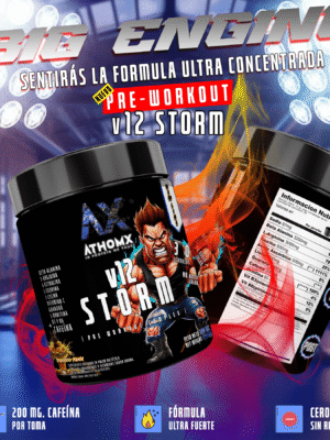 V12 Storm Pre Workout AthomX Black Line - Imagen 4