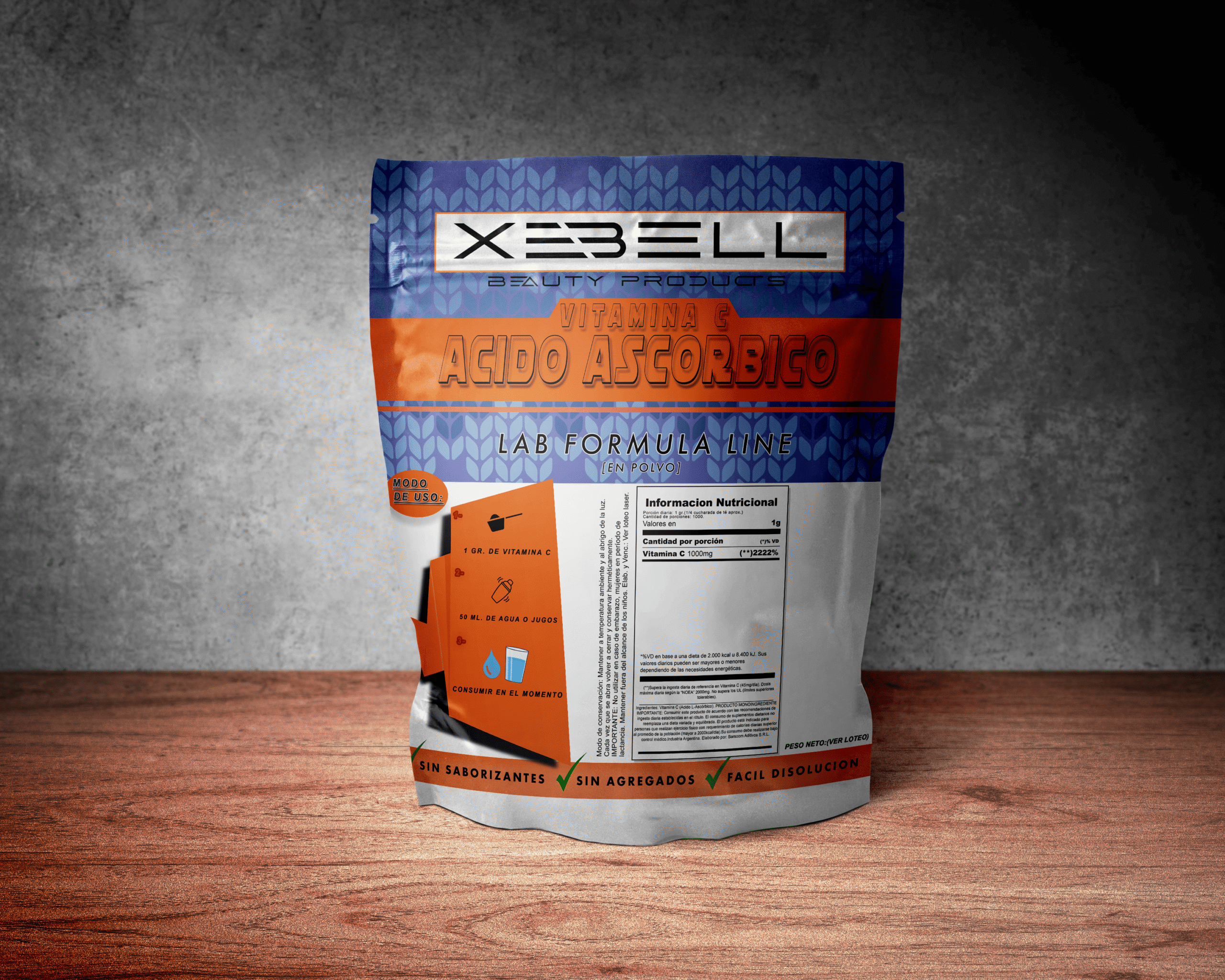 Vitamina C Xebell 1 kg | Ácido L-Ascórbico USP + Magnesio Gratis - Imagen 5